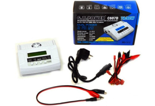 RB405448 Mains/DC GT Power C607D 1-6S 80W 7A LiPo Balance Charger 