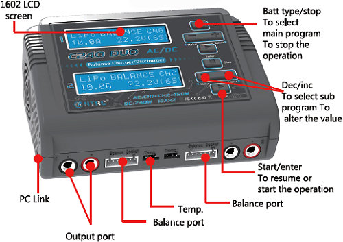 HTRC C240 Dual Input and Dual Output Charger
