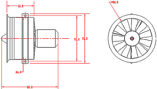 64mm FMS EDF Unit for 3S LiPo