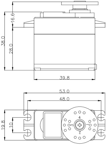 HiTEC HS-485HB Dimensions