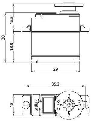 HiTEC HS-5085MG Dimensions