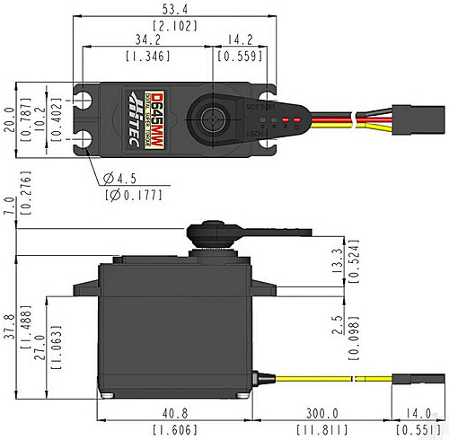 HiTEC D645MW Dimensions