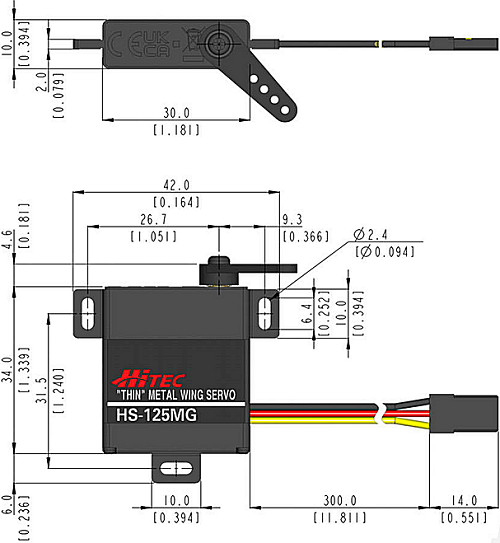 HiTEC HS-125MG 57.0g Analog Ball Raced Servo